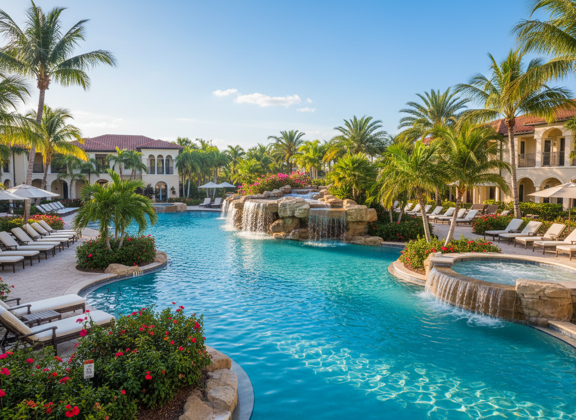 Esplanade by the Islands resort-style pool and amenities, South Naples FL
