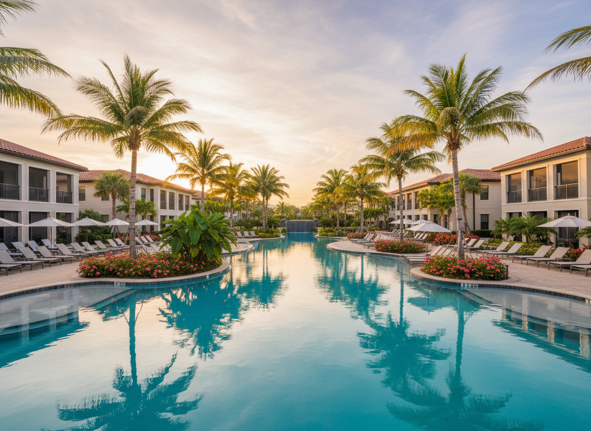 Esplanade by the Islands aerial view of resort-style community in South Naples, FL